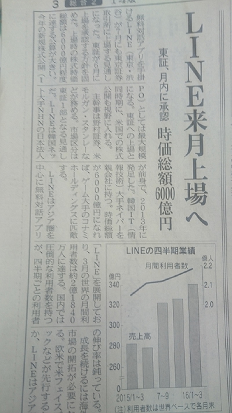 いよいよLINE上場か
